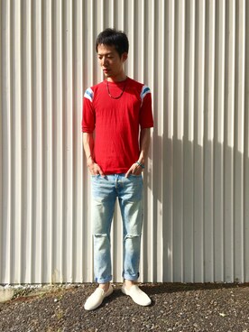 赤 青 白 のメンズ人気ファッションコーディネート Wear