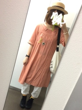 「SM2（エスエムツー）のアイテム（チュニック）」を使った、karuhaさん（レディース・162cm）の夏コーディネート