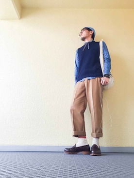 「JUNRED（ジュンレッド）のアイテム（レッグウェア）」を使った、Felix さん（メンズ・178cm）の春コーディネート