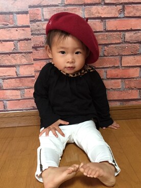 「GAP（ギャップ）のアイテム（Tシャツ/カットソー、ブラック系）」を使った、ne♡suさん（レディース・120cm）の秋コーディネート