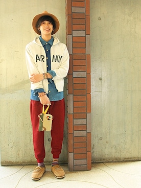 「アイテム（バングル/リストバンド）」を使った、Kaiさん（メンズ・182cm・20代）の秋コーディネート