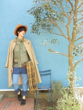 「EATS（イーツ）のアイテム（トップス）」を使った、Kaiさん（メンズ・182cm）の春コーディネート