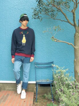 「EATS（イーツ）のアイテム（パンツ）」を使った、Kaiさん（メンズ・182cm）の春コーディネート