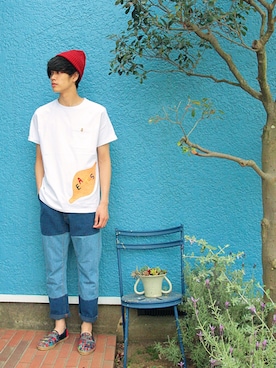 「EATS（イーツ）のアイテム（パンツ）」を使った、Kaiさん（メンズ・182cm）の春コーディネート