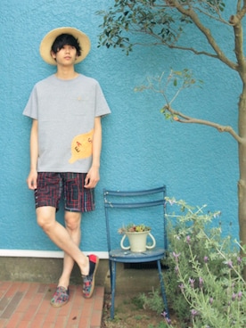 「EATS（イーツ）のアイテム（パンツ）」を使った、Kaiさん（メンズ・182cm）の春コーディネート