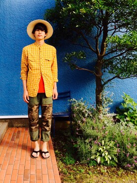 「EATS（イーツ）のアイテム」を使った、Kaiさん（メンズ・182cm）の夏コーディネート