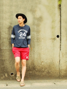 「EATS（イーツ）のアイテム」を使った、Kaiさん（メンズ・182cm）の夏コーディネート