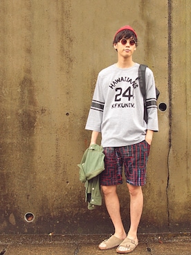 「EATS（イーツ）のアイテム」を使った、Kaiさん（メンズ・182cm）の夏コーディネート