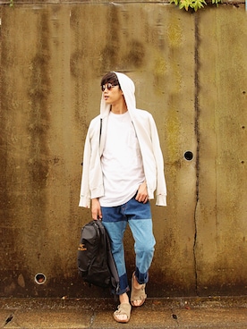 「EATS（イーツ）のアイテム」を使った、Kaiさん（メンズ・182cm）の夏コーディネート