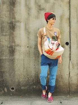 「EATS（イーツ）のアイテム」を使った、Kaiさん（メンズ・182cm）の夏コーディネート