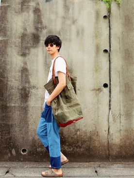 「EATS（イーツ）のアイテム」を使った、Kaiさん（メンズ・182cm）の夏コーディネート