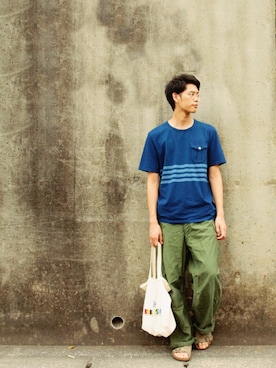 「EATS（イーツ）のアイテム」を使った、Kaiさん（メンズ・182cm）の夏コーディネート