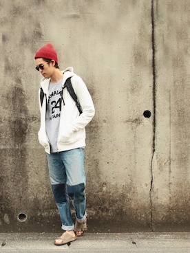 「EATS（イーツ）のアイテム」を使った、Kaiさん（メンズ・182cm）の秋コーディネート