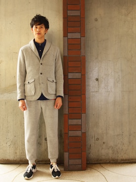 「ショールカラー」｜「アイテム（テーラードジャケット）」を使った、Kaiさん（メンズ・182cm）の冬コーディネート