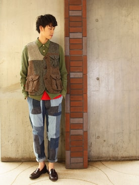 「EATS（イーツ）のアイテム」を使った、Kaiさん（メンズ・182cm）の冬コーディネート