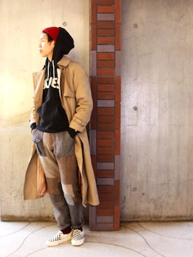 「EATS（イーツ）のアイテム」を使った、Kaiさん（メンズ・182cm）の春コーディネート