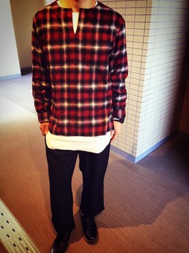 「HARE（ハレ）の２タックワイドパンツ(HARE)（その他パンツ）」を使った、KeNtAさん（メンズ・175cm）の秋コーディネート