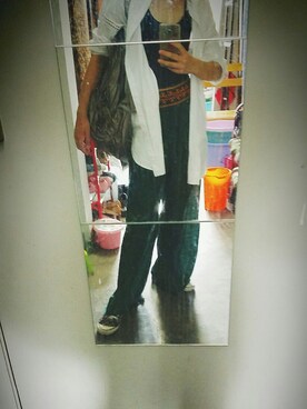 「アイテム（バックパック/リュック、シルバー系）」を使った、Dさん（レディース・157cm）の秋コーディネート