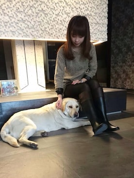 「Nothing special（ナッシングスペシャル）のアイテム（ブーツ）」を使った、Ling Ling CHENさん（レディース・153cm）の春コーディネート