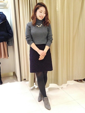 「タートル」｜「アイテム（その他シューズ）」を使った、La TOTALITE Osakaさん（レディース・153cm）の冬コーディネート