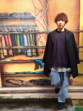 「hobo（ホーボー）のアイテム（キーケース/キーアクセサリー）」を使った、ぽりボーイさん（メンズ・176cm）の春コーディネート