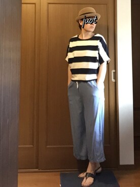 「CHEER（チアー）のアイテム（帽子）」を使った、JUOT(ジュート)さん（レディース・169cm）の春コーディネート