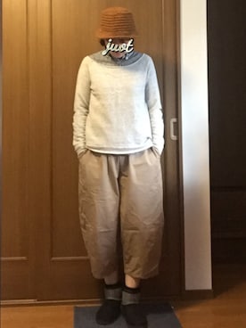 「LUCA/LADY LUCK LUCA（ルカ/レディラックルカ）のアイテム（スウェット）」を使った、JUOT(ジュート)さん（レディース・169cm）の秋コーディネート