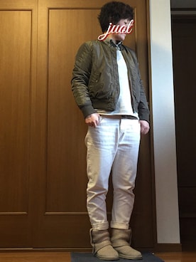 「LUCA/LADY LUCK LUCA（ルカ/レディラックルカ）のアイテム（スウェット）」を使った、JUOT(ジュート)さん（レディース・169cm）の冬コーディネート