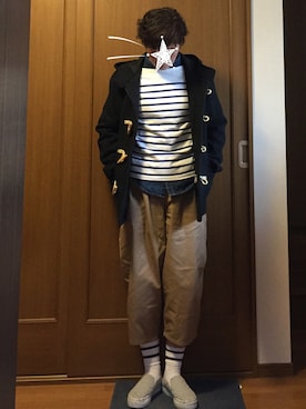 「バルーンパンツ」｜「アイテム（ダッフルコート）」を使った、JUOT(ジュート)さん（レディース・169cm）の冬コーディネート