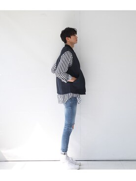 「Champion（チャンピオン）のアイテム（ベスト）」を使った、European行さん（メンズ・179cm）の夏コーディネート