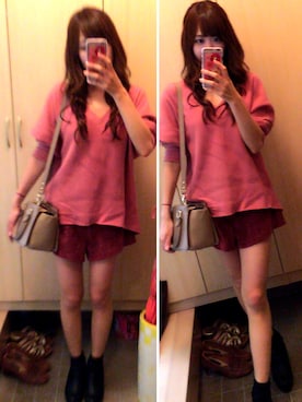 「Heather（ヘザー）のアイテム（ブーツ）」を使った、り〜なさん（レディース・160cm）の秋コーディネート
