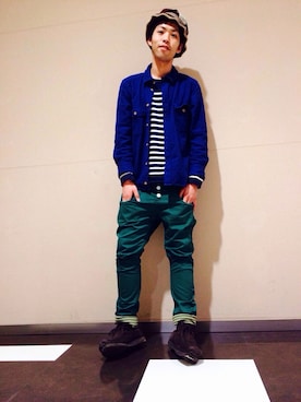「ジャパンブルー」｜「アイテム（ブーツ）」を使った、ジョーさん（メンズ・177cm）の春コーディネート
