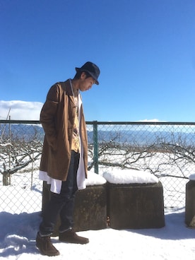 「アイテム（その他アウター）」を使った、ジョーさん（メンズ・177cm・20代）の冬コーディネート