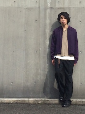 「レーヨンシャツ」｜「アイテム（ジャケット/アウター）」を使った、Kotaro Hatano@休止中さん（メンズ・173cm）の春コーディネート