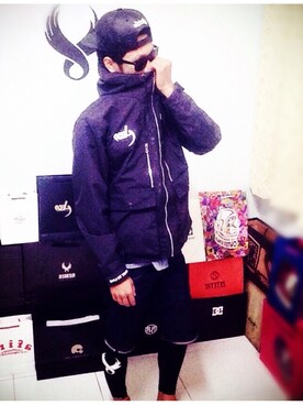 「REMIX（リミックス）のアイテム（キャップ）」を使った、yzさん（メンズ・175cm）の冬コーディネート