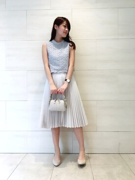 「アイテム（トートバッグ）」を使った、yu-riさん（レディース・166cm）の春コーディネート