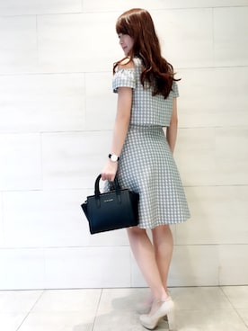 「アイテム（トートバッグ）」を使った、yu-riさん（レディース・166cm）の春コーディネート