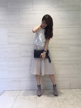 「アイテム（ブーティ）」を使った、yu-riさん（レディース・166cm）の春コーディネート