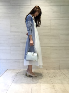 「アイテム（カーディガン/ボレロ）」を使った、yu-riさん（レディース・166cm）の春コーディネート