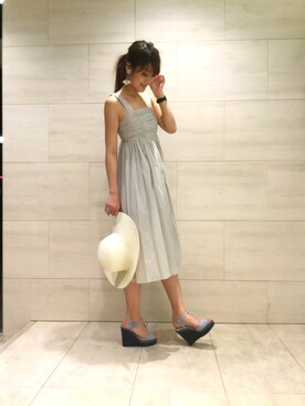 「アイテム（腕時計）」を使った、yu-riさん（レディース・166cm）の夏コーディネート