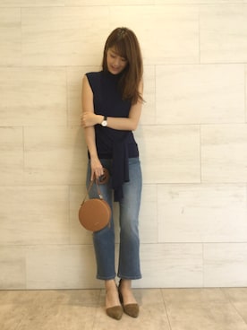 「アイテム（ショルダーバッグ）」を使った、yu-riさん（レディース・166cm）の夏コーディネート