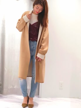 「アイテム（アクセサリー）」を使った、yu-riさん（レディース・166cm）の秋コーディネート