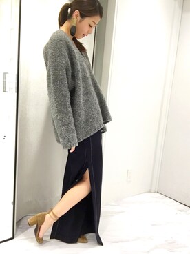 「アイテム（パンプス）」を使った、yu-riさん（レディース・166cm）の冬コーディネート