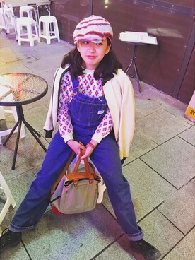 「BIG MAC（ビッグマック）のアイテム（オールインワン・サロペット）」を使った、みほぴん∗*ﾟさん（レディース・160cm）の秋コーディネート