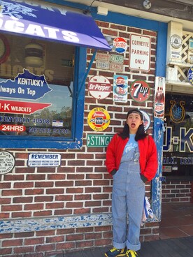 「America」｜みほぴん∗*ﾟさん（レディース・160cm）の冬コーディネート