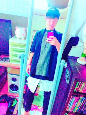 「qualite（カリテ）のアイテム（Tシャツ/カットソー）」を使った、ケイトさん（メンズ・163cm）の夏コーディネート