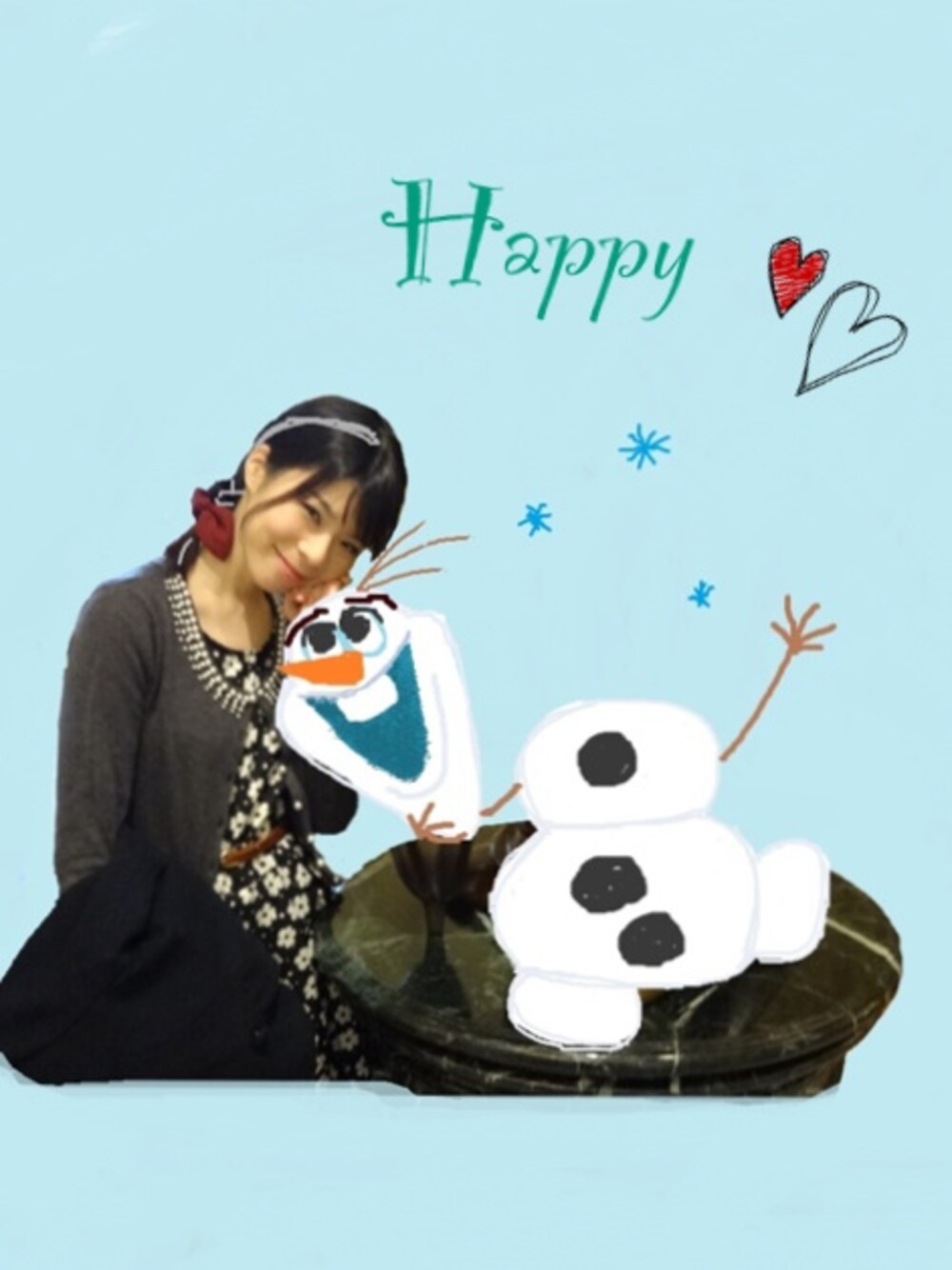 「アナと雪の女王、お絵描きコーデ、中途半端」｜「Heatherのデイジープリントワンピース（ワンピース/ドレス、ブラック系）」を使った、E-moiさん（レディース・155cm）の夏コーディネートの1枚目の写真