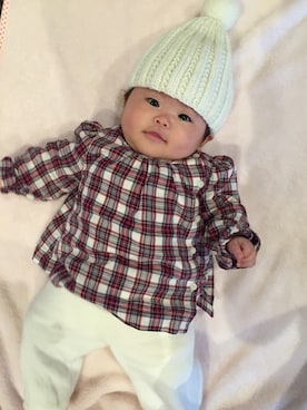 「babyGAP（babyGAP）のアイテム（シャツ/ブラウス、レッド系）」を使った、yurimariさん（レディース・70cm）の春コーディネート