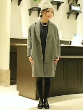 「Spick & Span（スピックアンドスパン）のアイテム（チェスターコート）」を使った、Spick & Span 二子玉川店STAFF1さん（レディース・163cm）の冬コーディネート