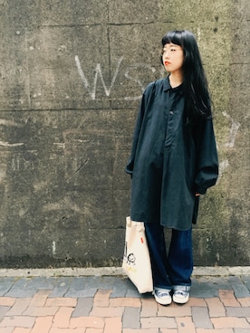 「金子眼鏡（カネコガンキョウ）のKilgore Glasses - Made by Kaneko Optical / ボストン型眼鏡 - 金子眼鏡製（メガネ）」を使った、あべかわさん（レディース・160cm）の秋コーディネート